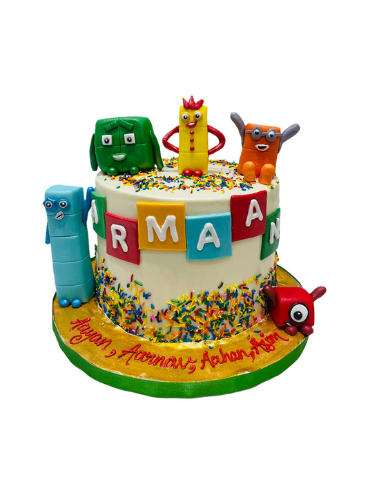Number Blocks Fondant Cake
