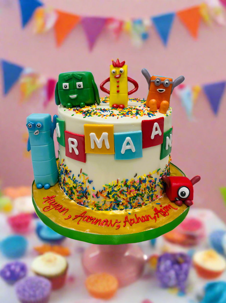 Number Blocks Fondant Cake