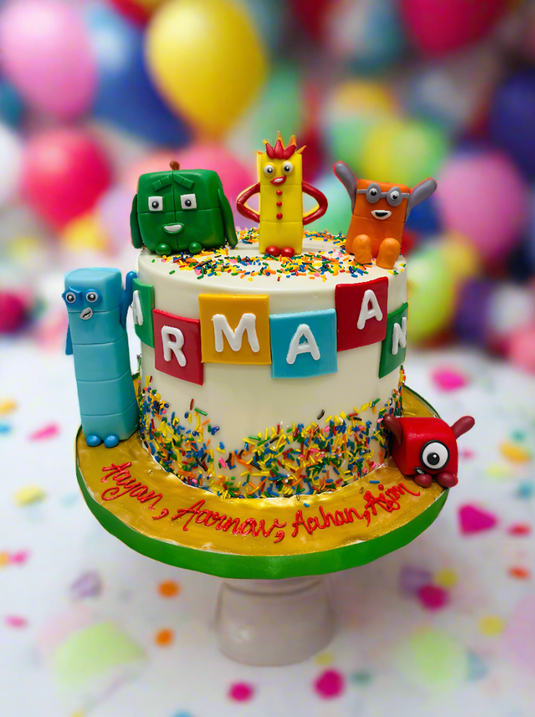 Number Blocks Fondant Cake
