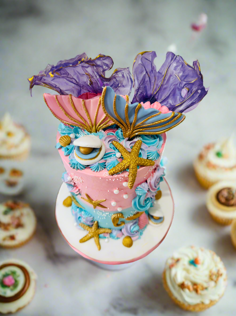 Ocean Mermaid Cream Cake