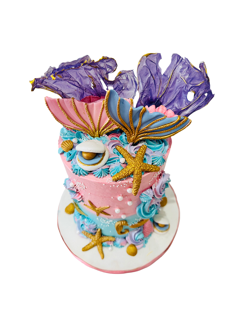Ocean Mermaid Cream Cake