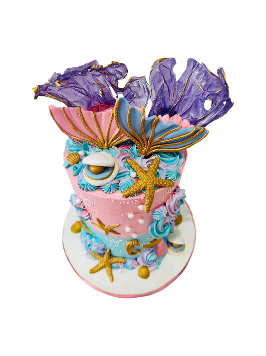 Ocean Mermaid Cream Cake