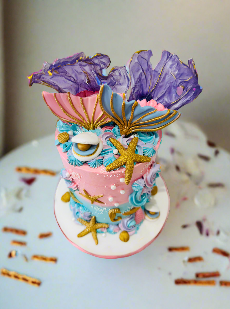 Ocean Mermaid Cream Cake