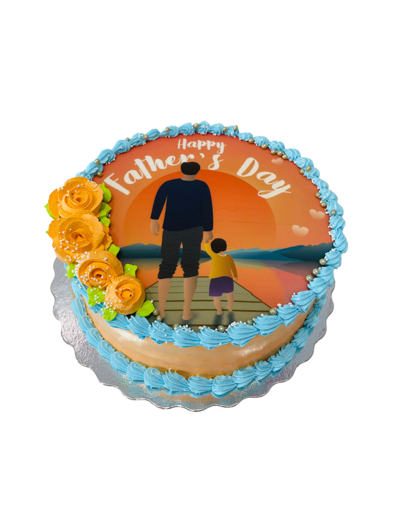 Orange & Blue Fathers Day Cake