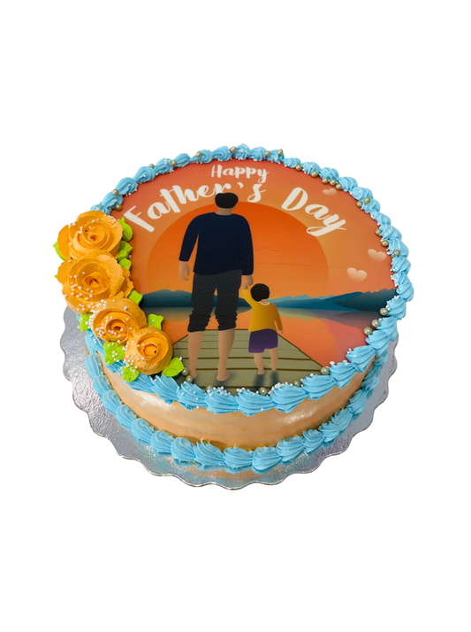 Orange & Blue Fathers Day Cake