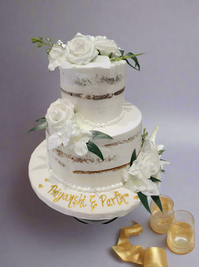 P & P Naked Flower Cake