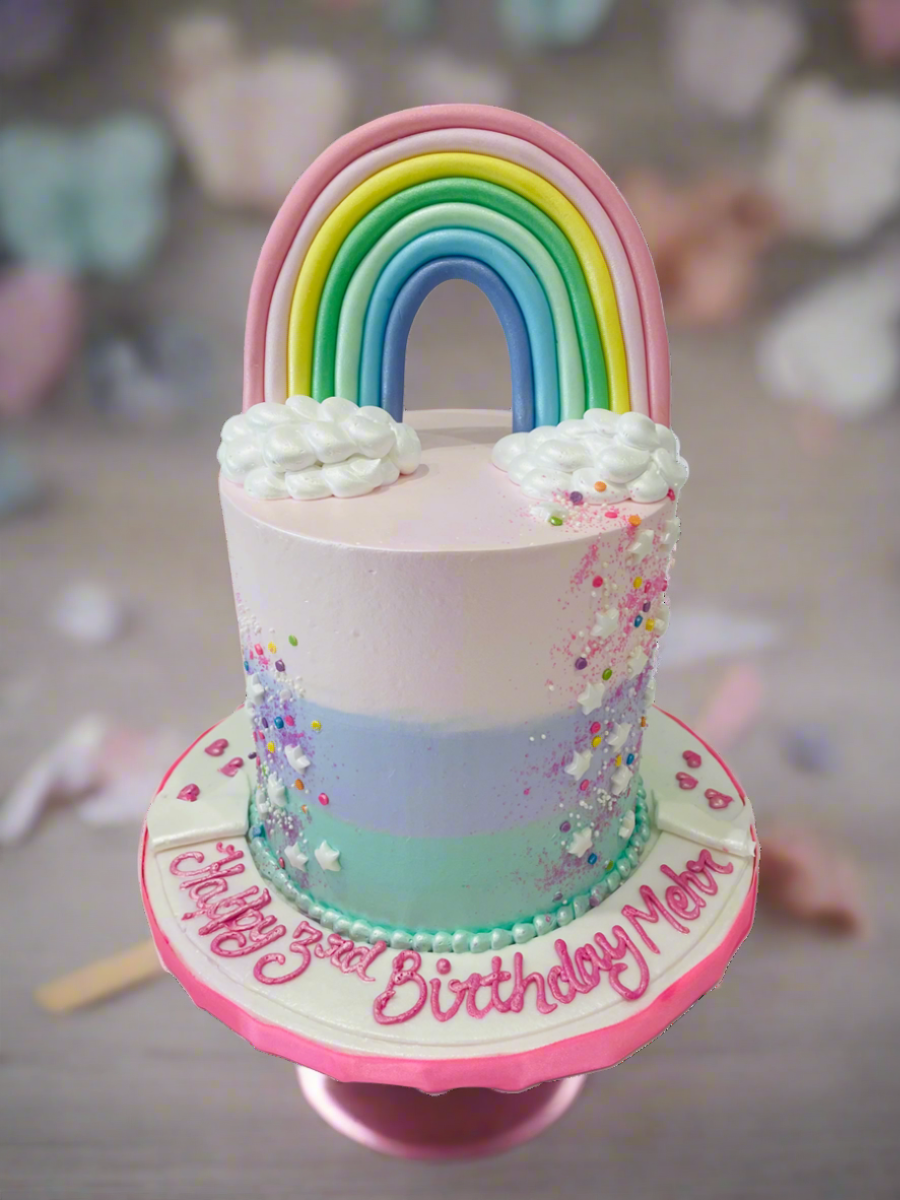 Pastel Rainbow Cream Cake