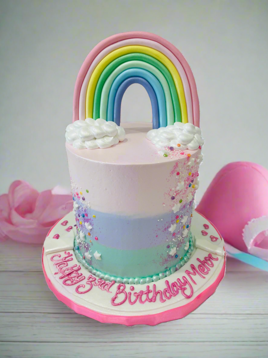Pastel Rainbow Cream Cake
