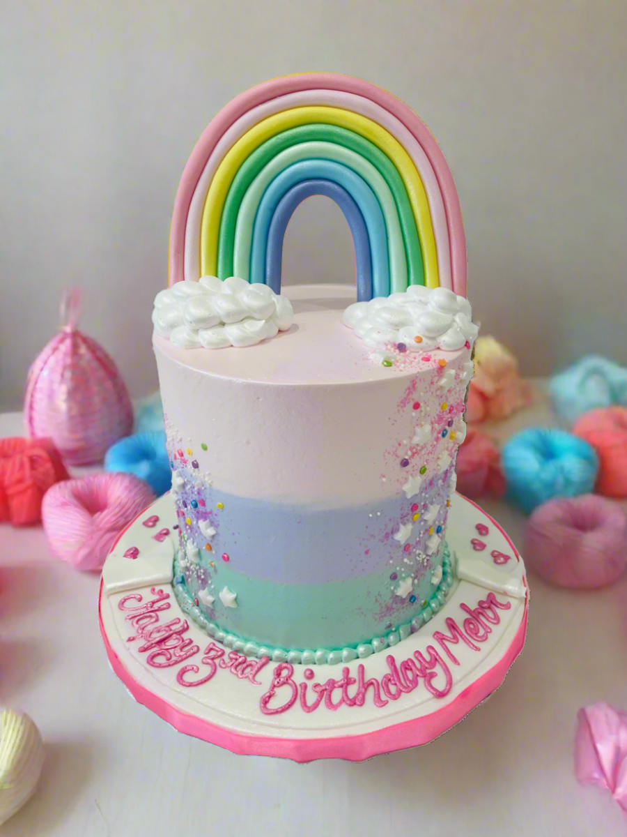 Pastel Rainbow Cream Cake