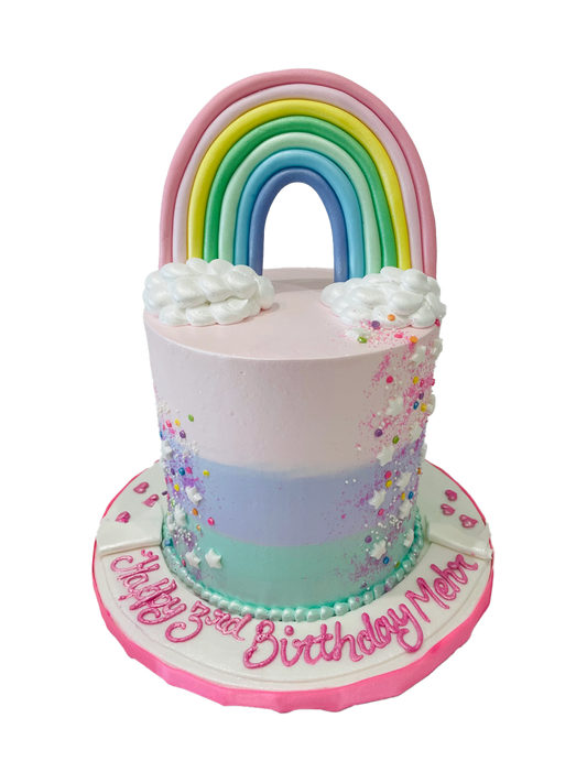 Pastel Rainbow Cream Cake