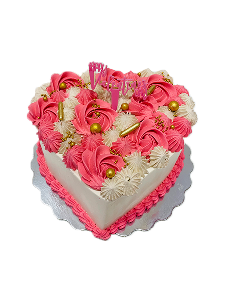 Pink And Ivory Valentines Cake