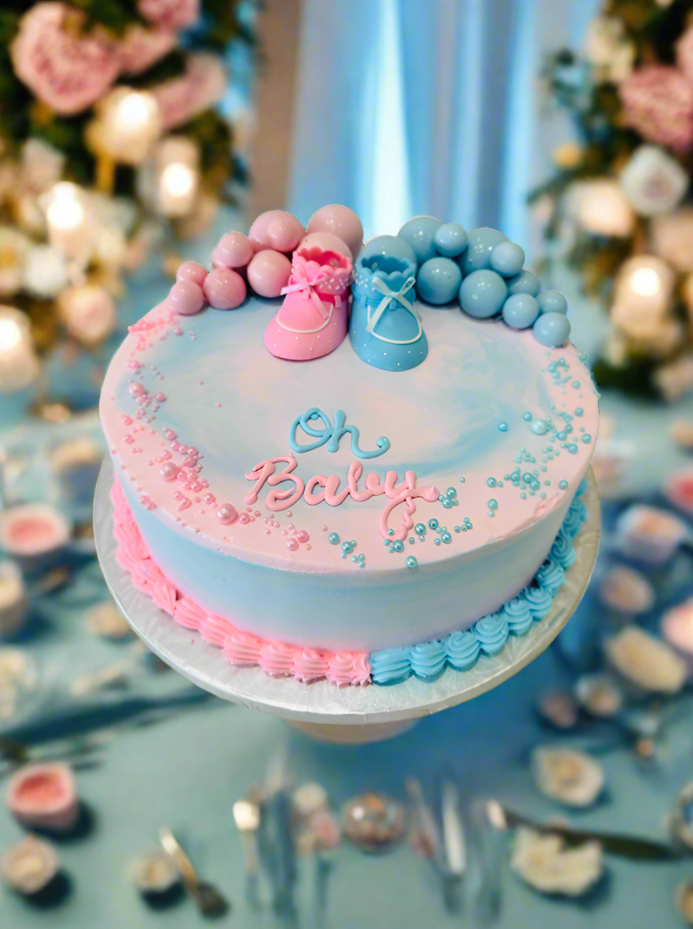 Pink & Blue Balls Cream Cake