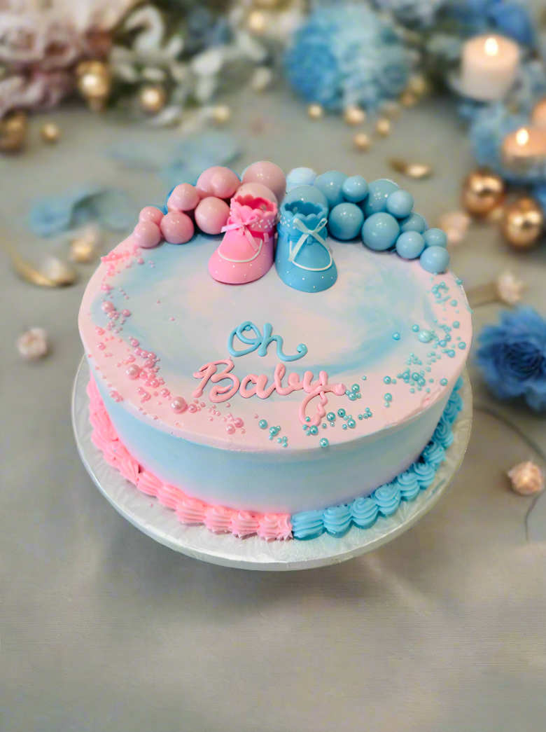 Pink & Blue Balls Cream Cake