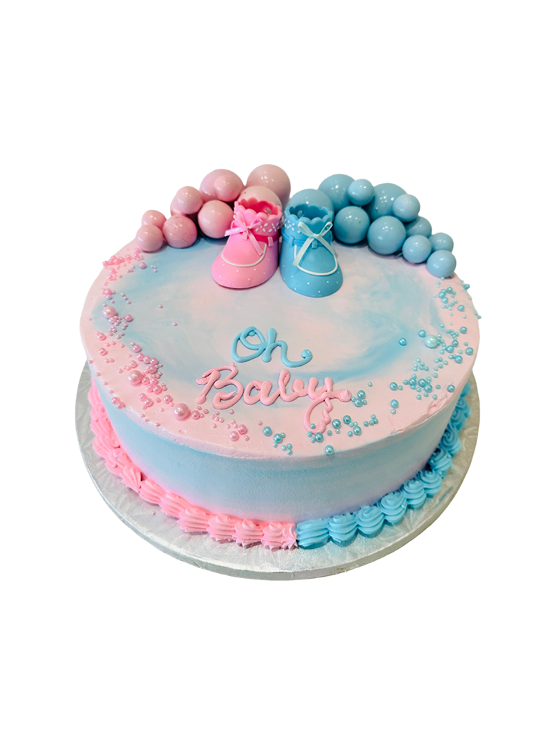 Pink & Blue Balls Cream Cake