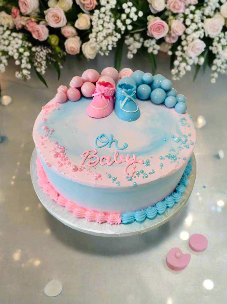 Pink & Blue Balls Cream Cake