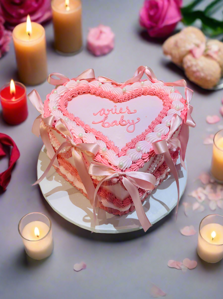Pink Bow Vintage Cake