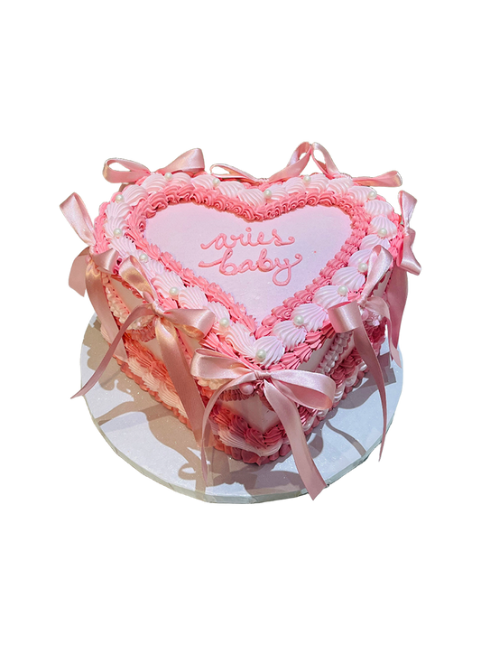 Pink Bow Vintage Cake