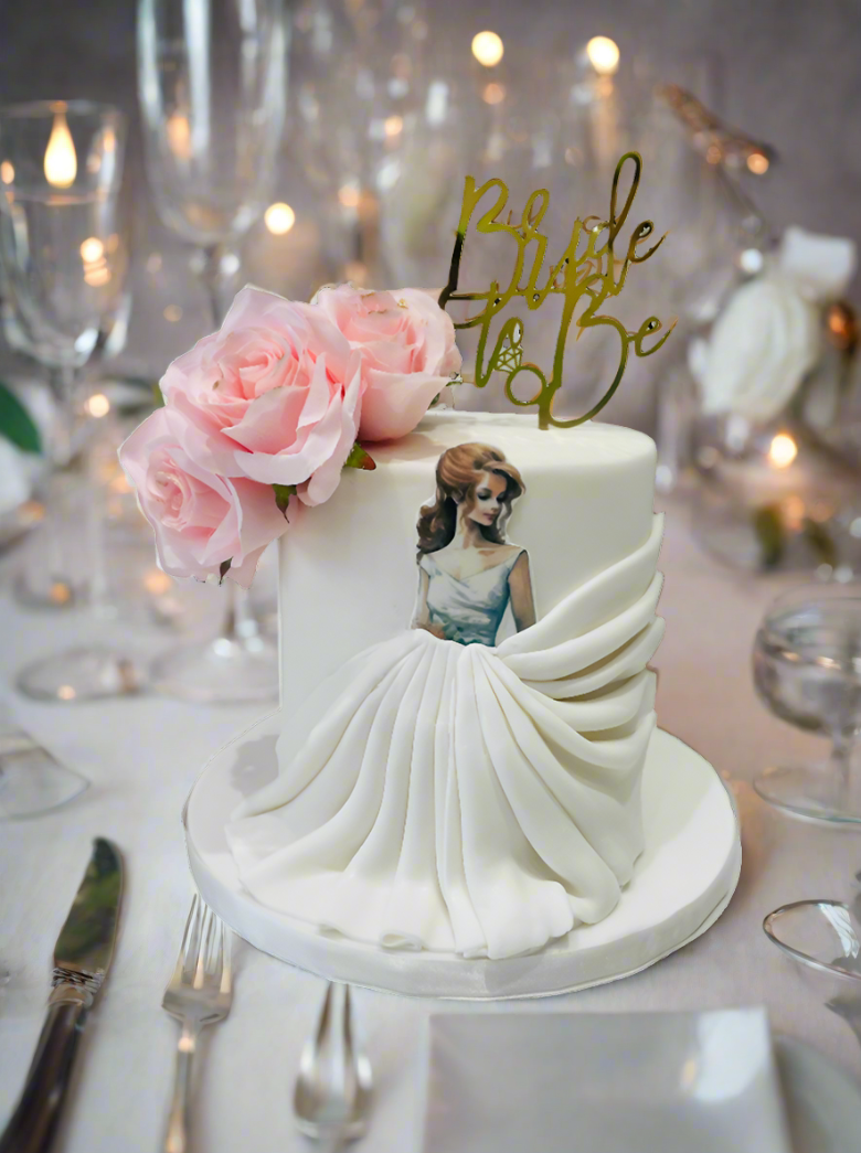 Pink Bride to Be Fondant Cake