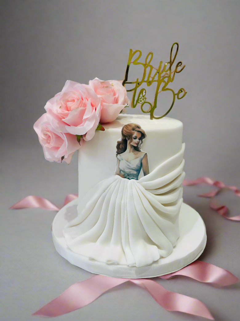 Pink Bride to Be Fondant Cake