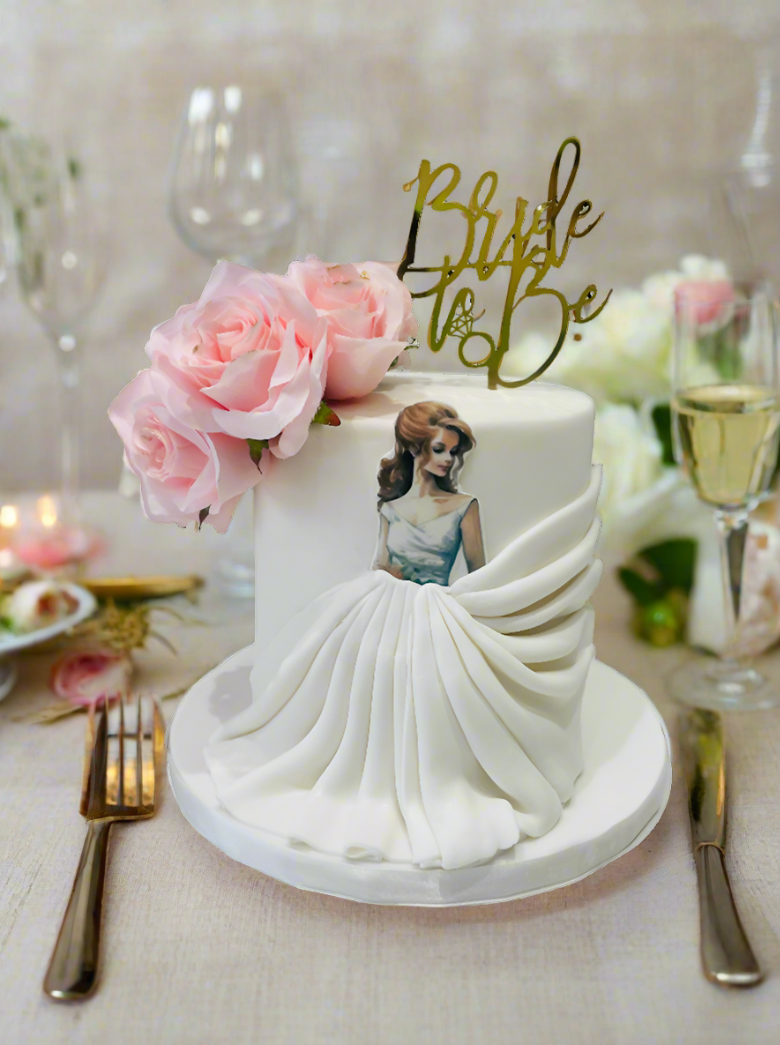 Pink Bride to Be Fondant Cake