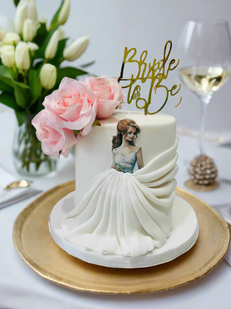 Pink Bride to Be Fondant Cake