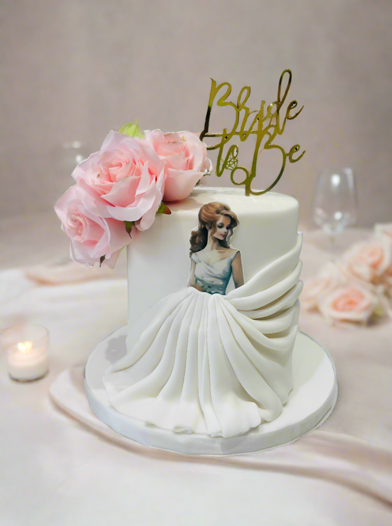 Pink Bride to Be Fondant Cake