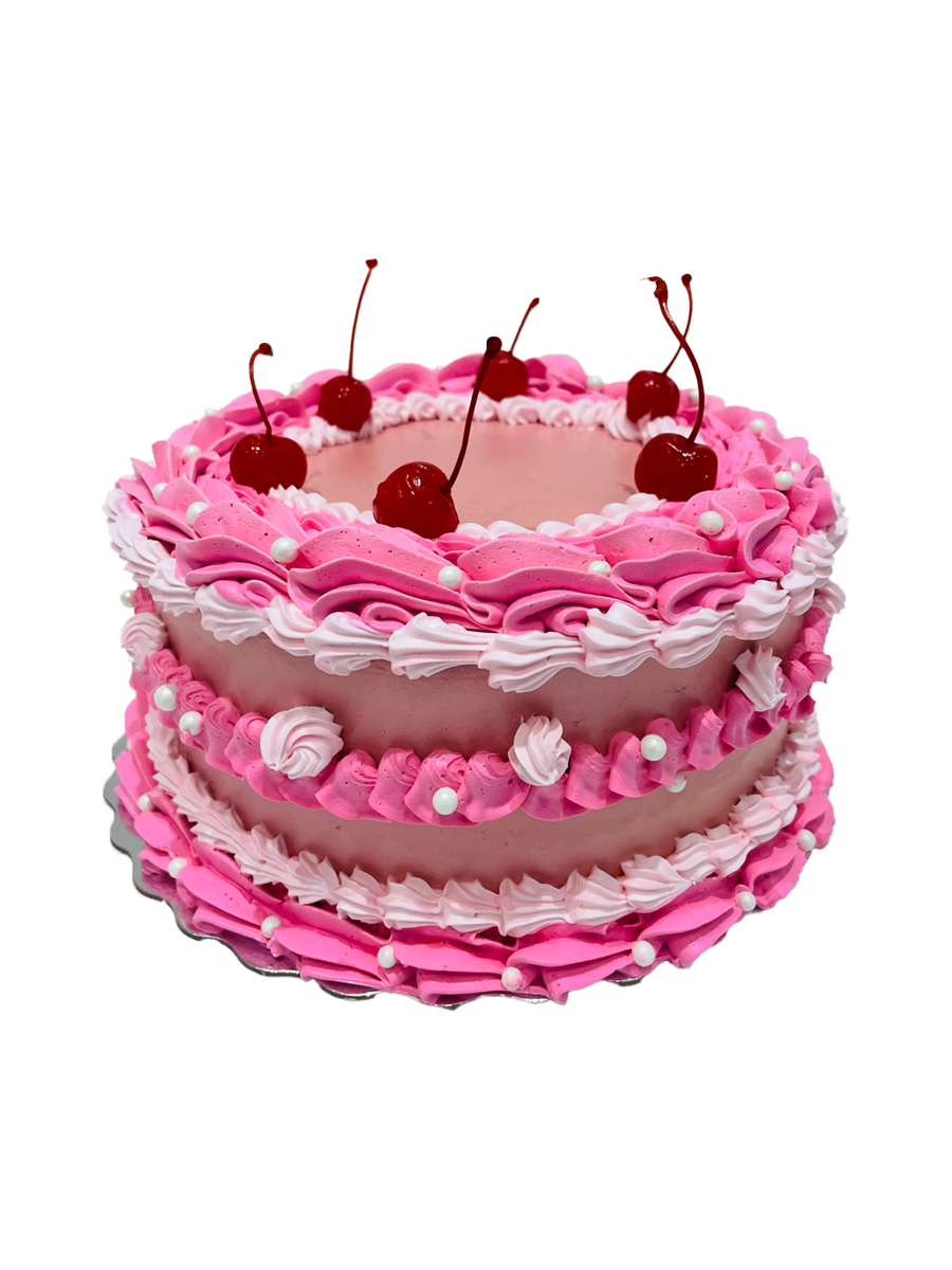 Pink Cherry Vintage Cake