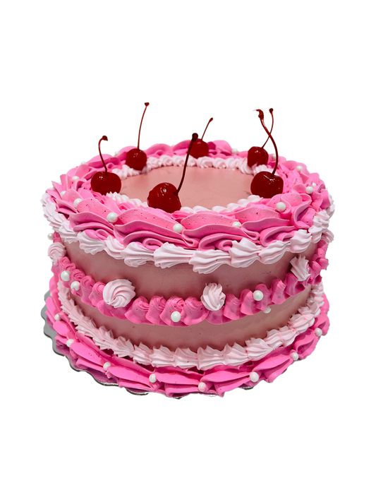 Pink Cherry Vintage Cake