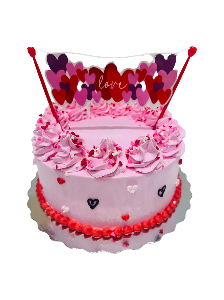Pink Love Banner Cake