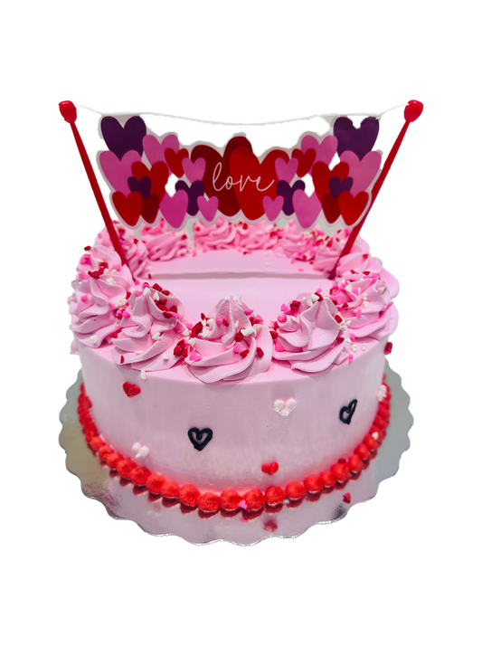 Pink Love Banner Cake