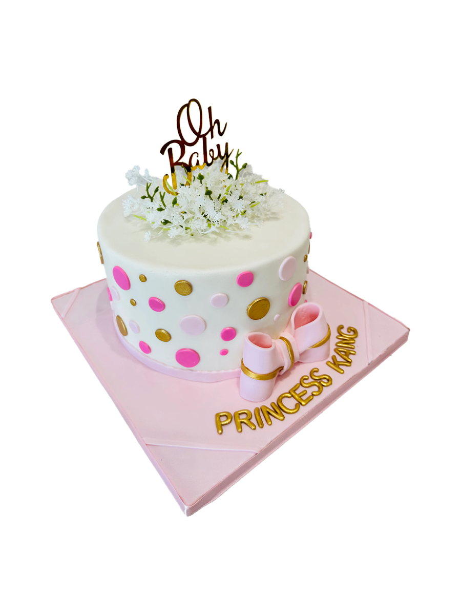 Pink Polka Fondant Cake