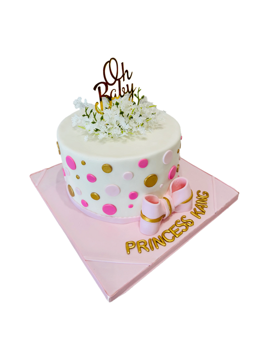 Pink Polka Fondant Cake