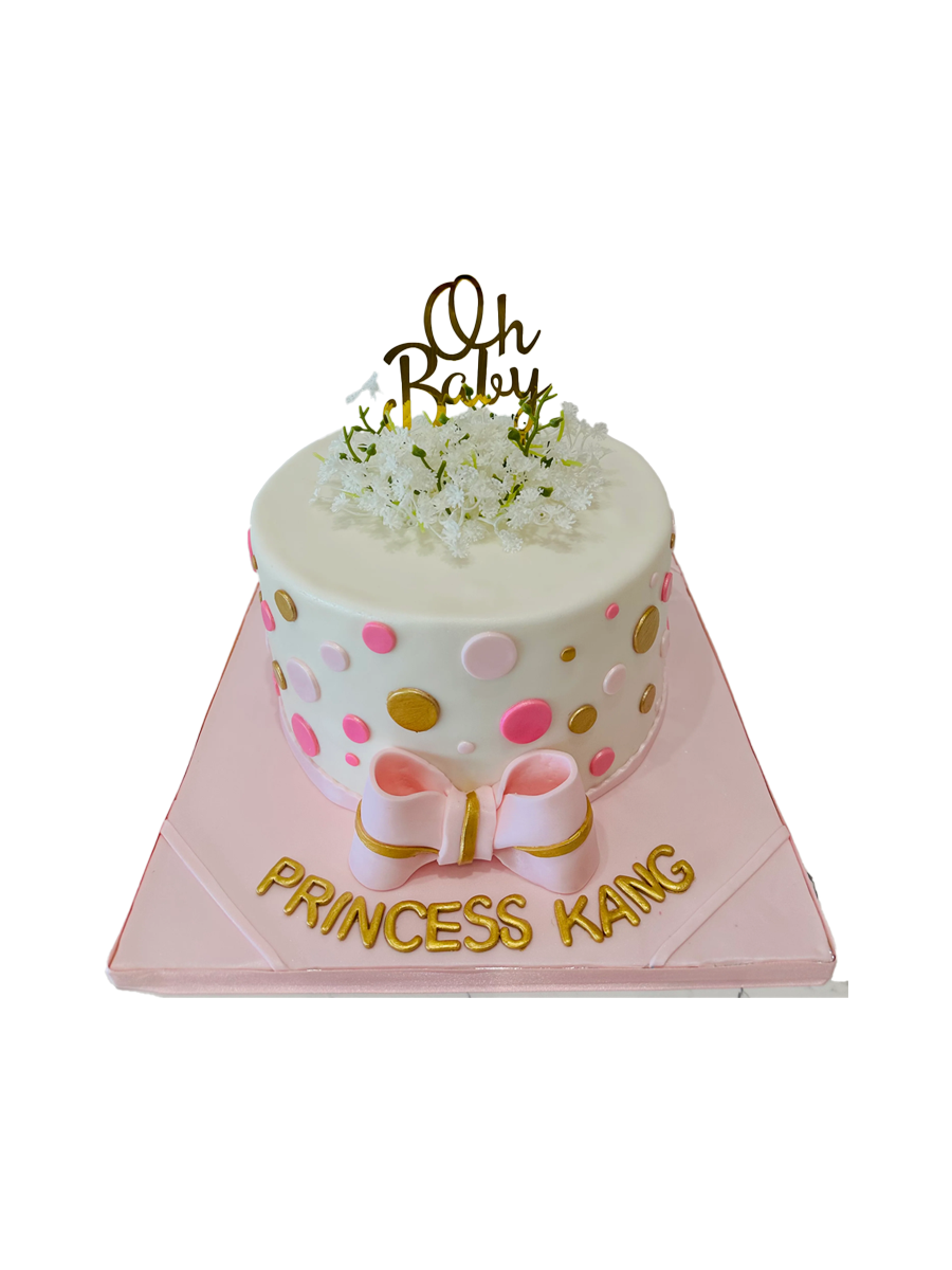 Pink Polka Fondant Cake