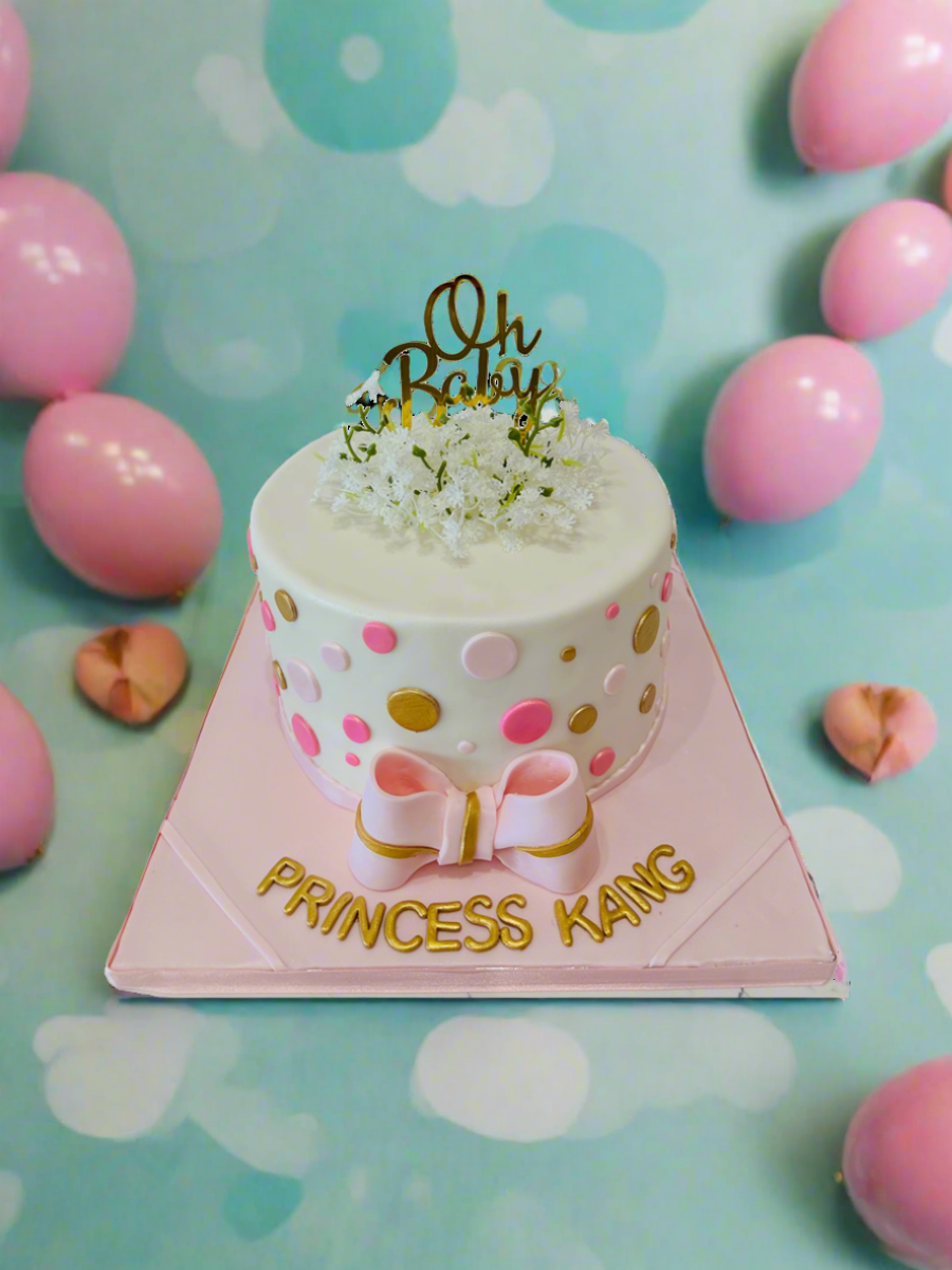 Pink Polka Fondant Cake