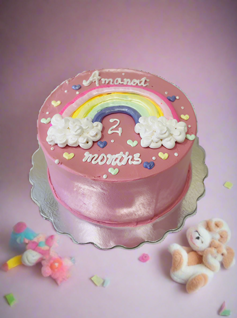 Pink Rainbow Cream Cake