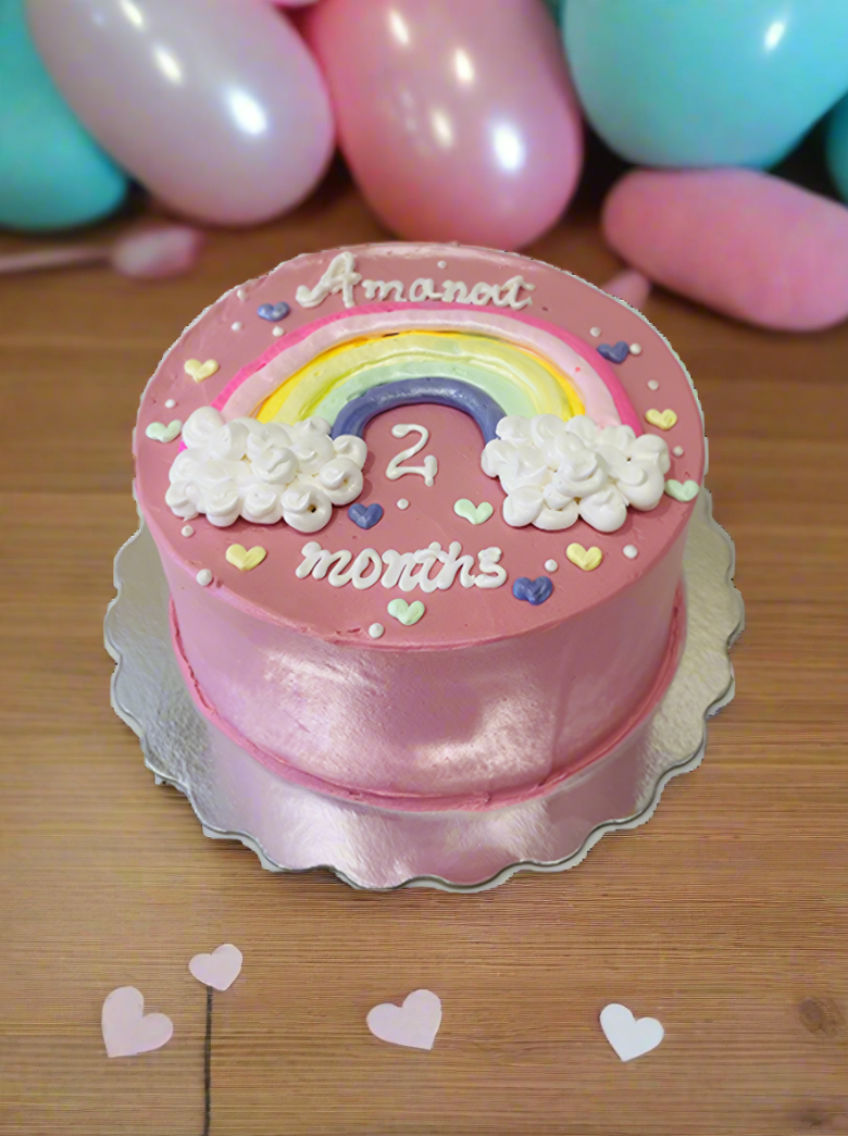 Pink Rainbow Cream Cake