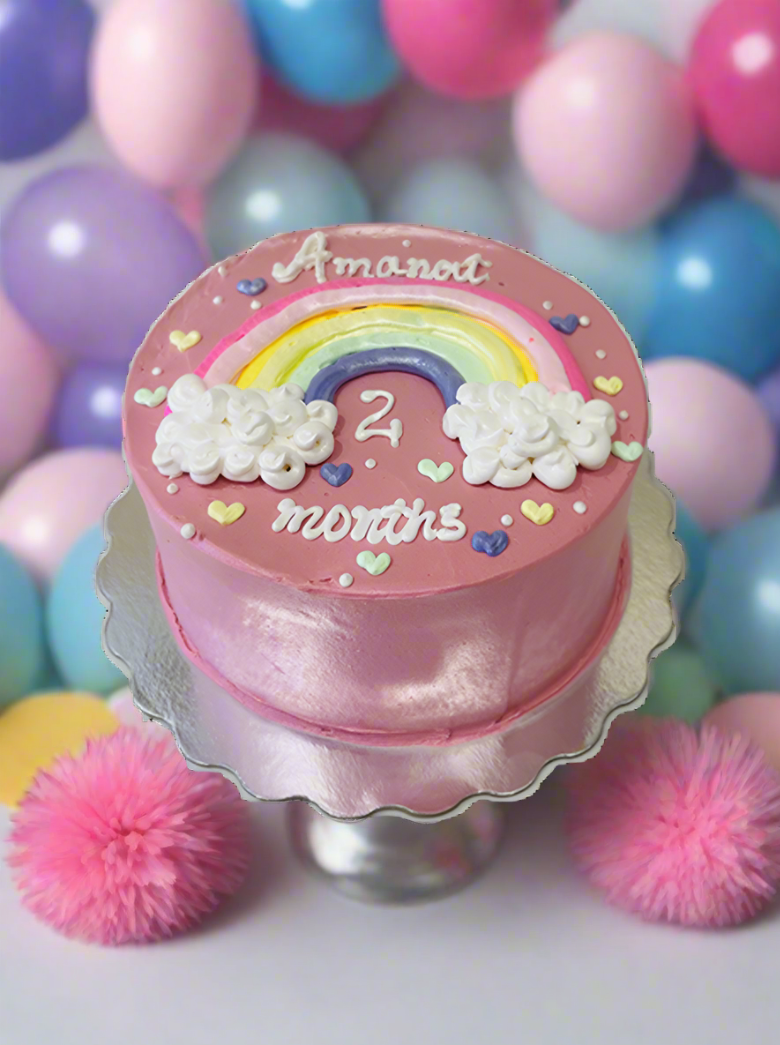 Pink Rainbow Cream Cake