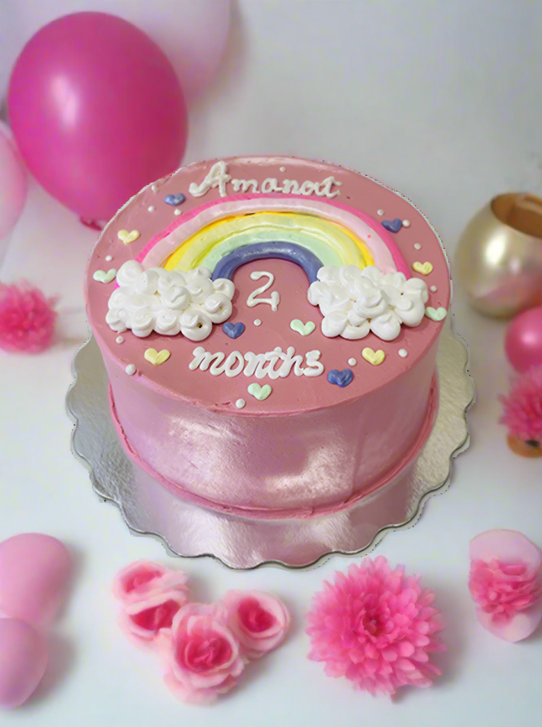 Pink Rainbow Cream Cake