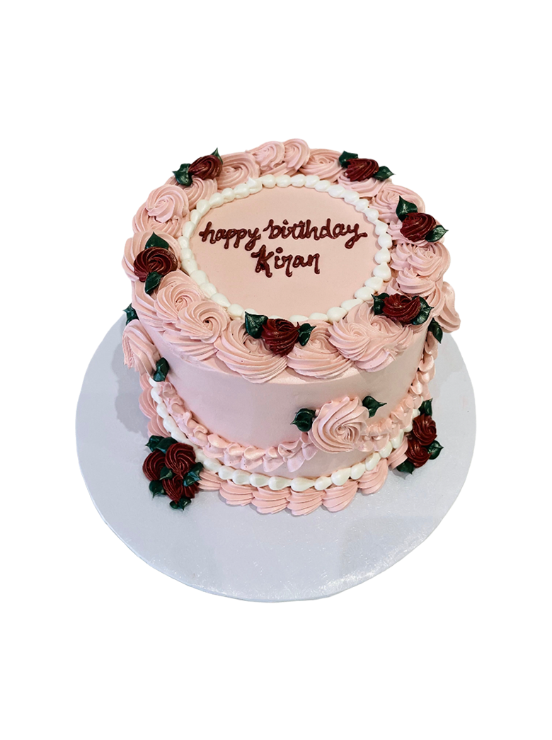Pink & Wine Floral Cake