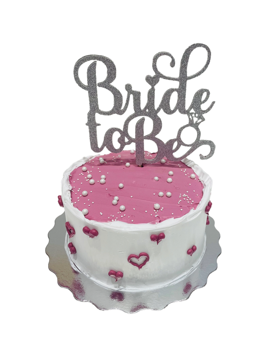 Pink & Silver Bride To Be Cake