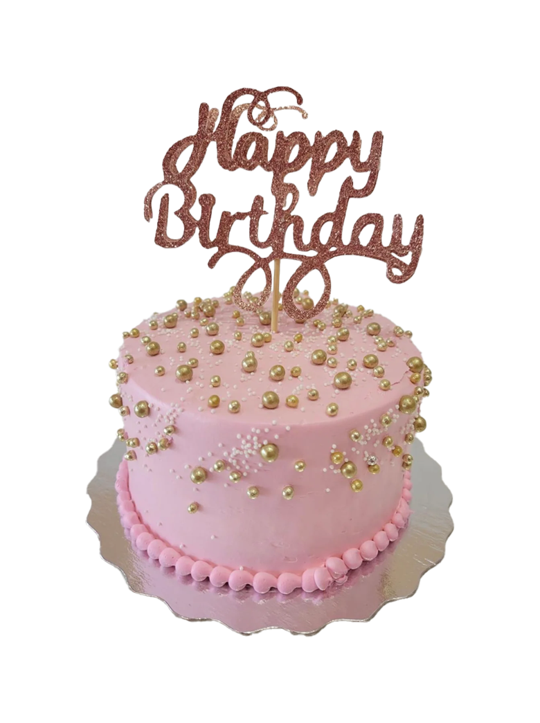 Pink & Gold Cream Cake