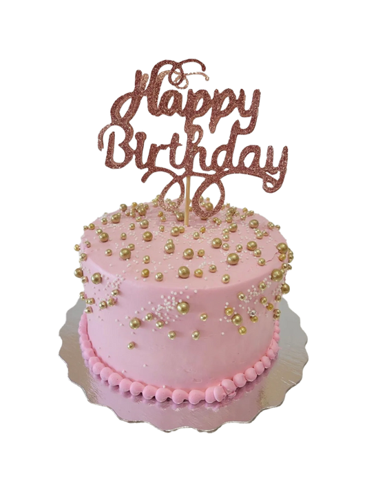 Pink & Gold Cream Cake
