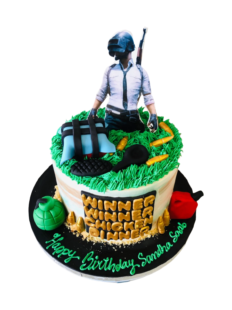Pubg  Cream Birthday Cake