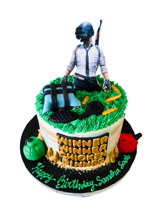 Pubg  Cream Birthday Cake