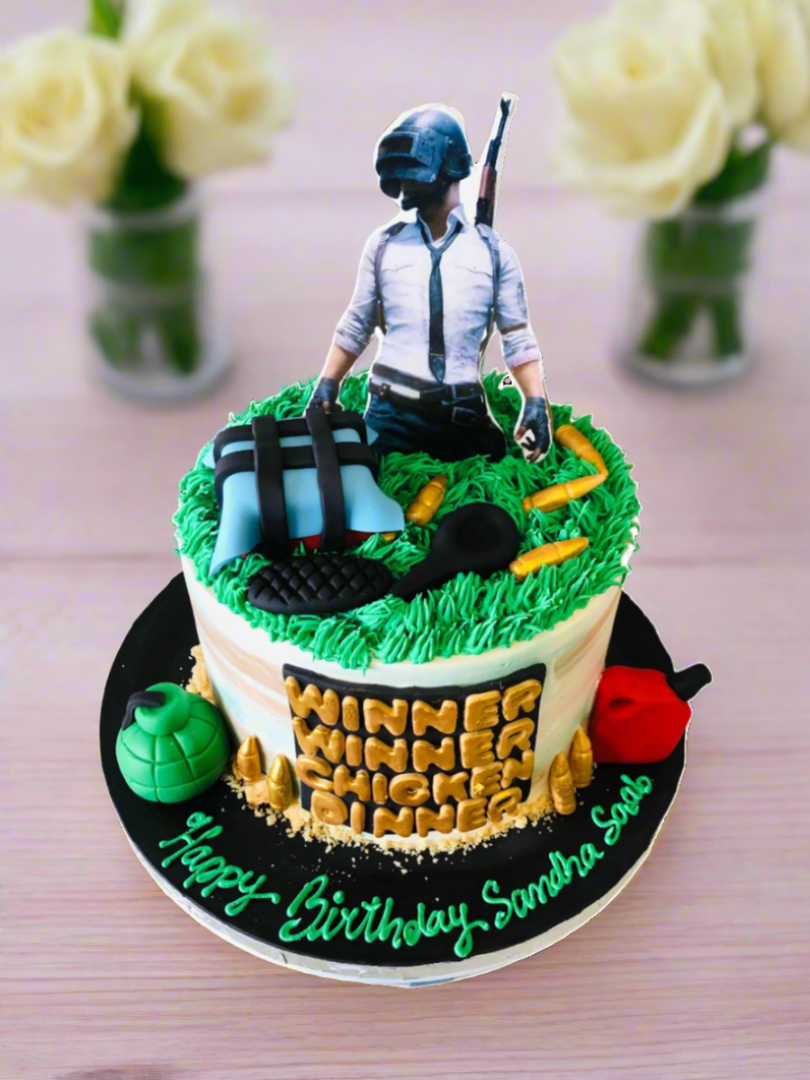 Pubg  Cream Birthday Cake