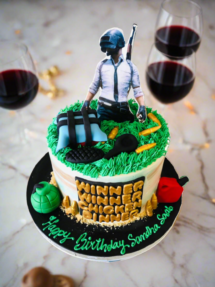 Pubg  Cream Birthday Cake