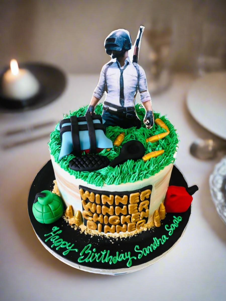 Pubg  Cream Birthday Cake