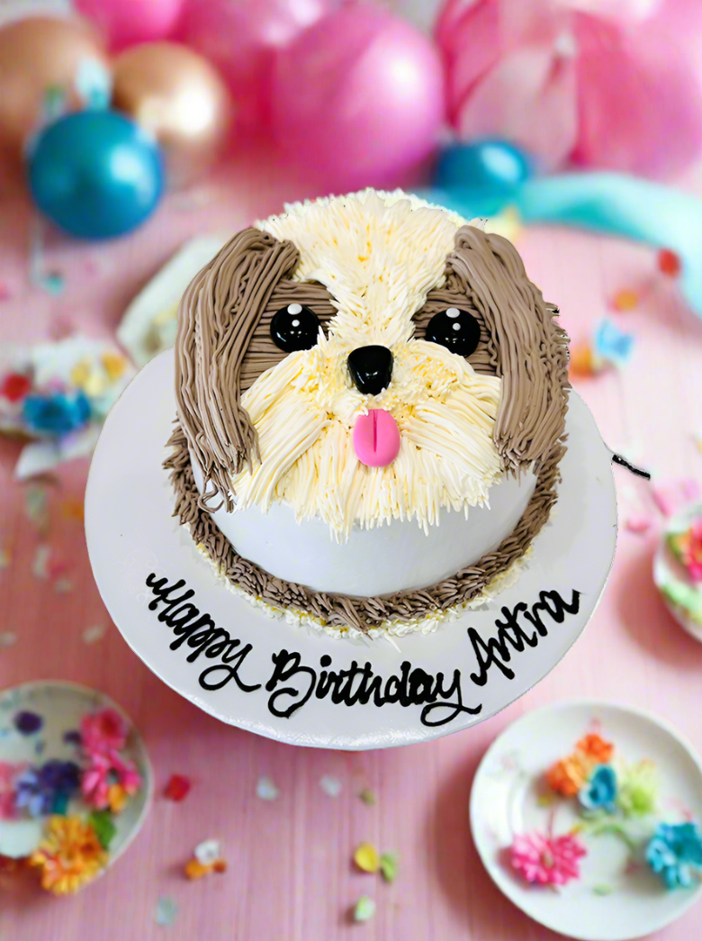 Adorable Puppy Cream Cake