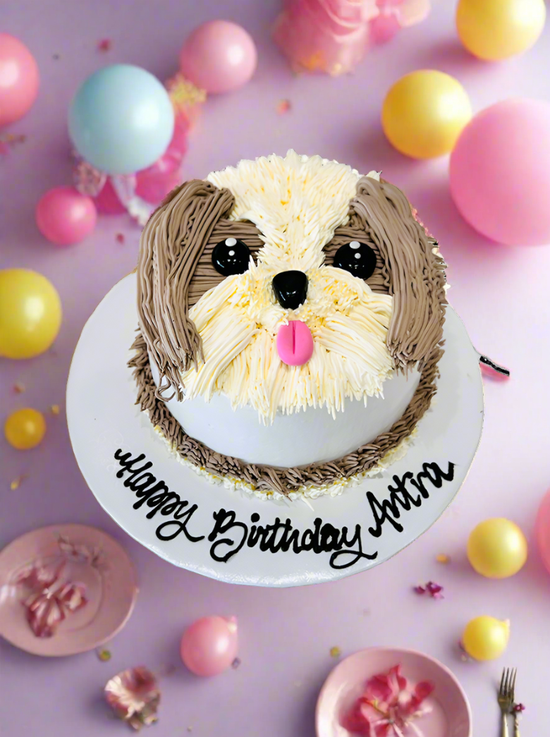 Adorable Puppy Cream Cake