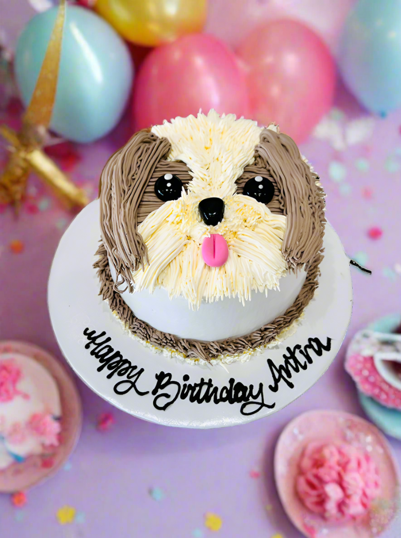 Adorable Puppy Cream Cake